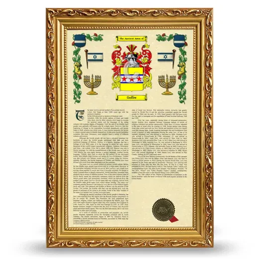 Goffer Armorial History Framed - Gold