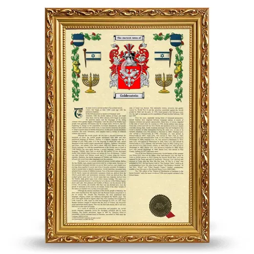 Goldenstein Armorial History Framed - Gold