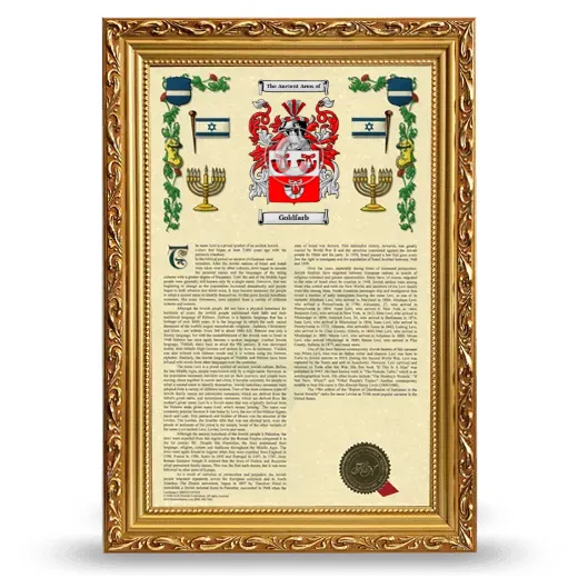 Goldfarb Armorial History Framed - Gold