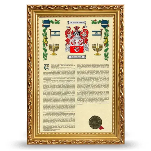 Goldschmidt Armorial History Framed - Gold
