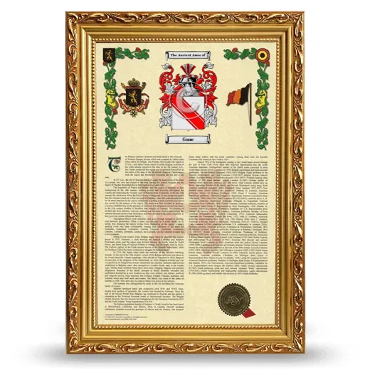 Gone Armorial History Framed - Gold