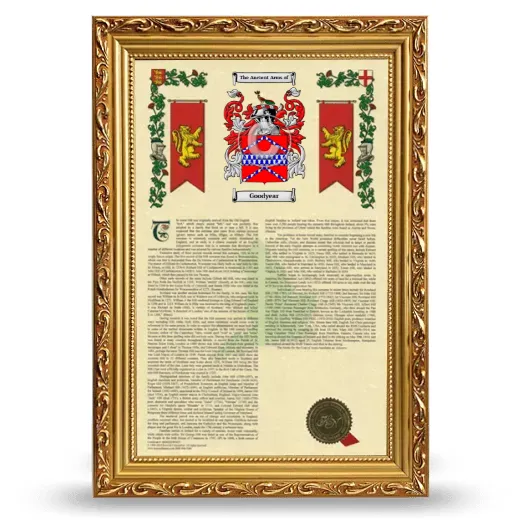 Goodyear Armorial History Framed - Gold