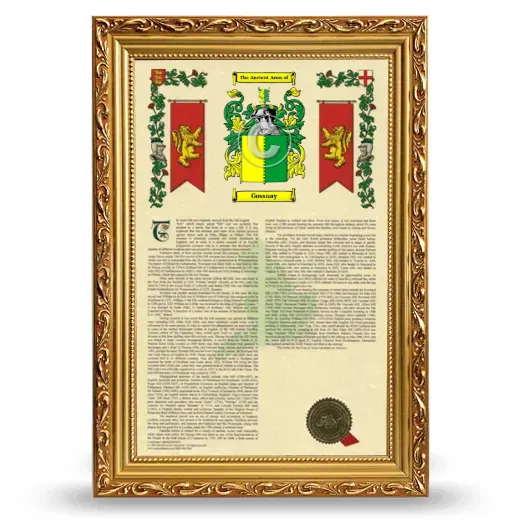 Gossnay Armorial History Framed - Gold