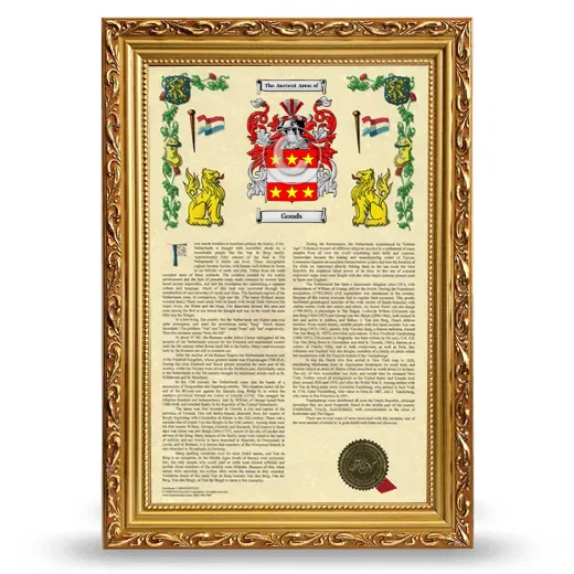 Gouds Armorial History Framed - Gold