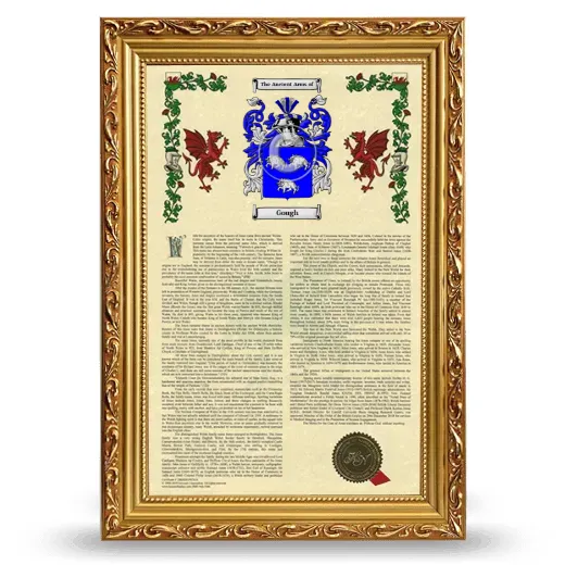 Gough Armorial History Framed - Gold