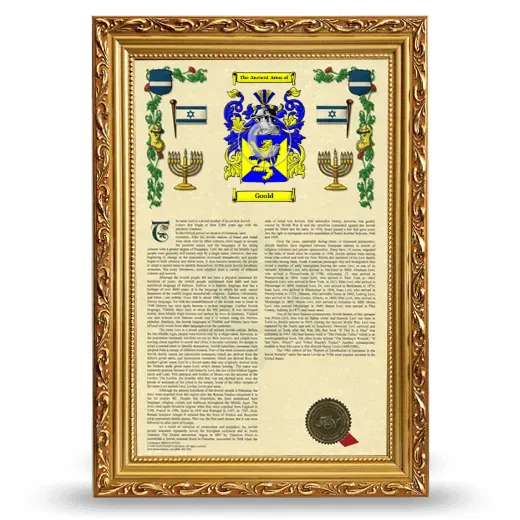Gould Armorial History Framed - Gold