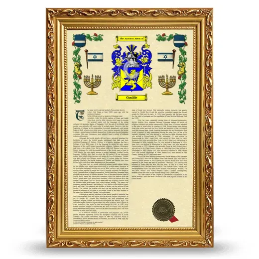 Goulde Armorial History Framed - Gold