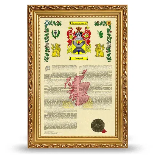 Goveynd Armorial History Framed - Gold