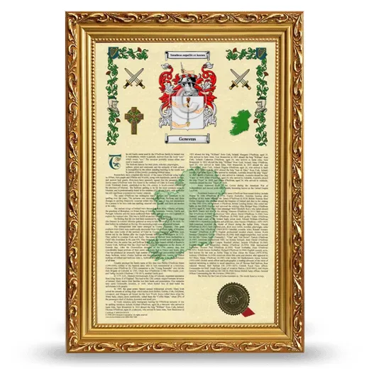 Gowens Armorial History Framed - Gold