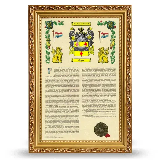 Goyet Armorial History Framed - Gold