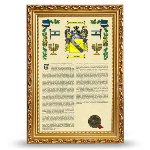 Grabert Armorial History Framed - Gold