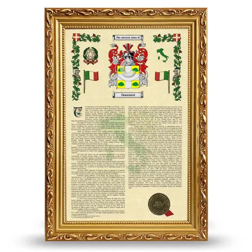 Grazzani Armorial History Framed - Gold