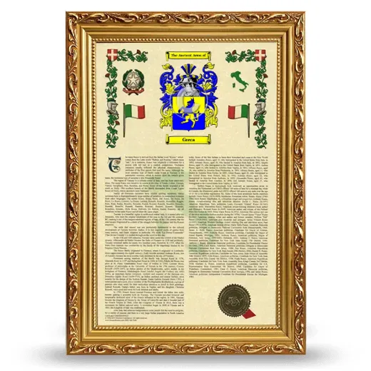 Greca Armorial History Framed - Gold