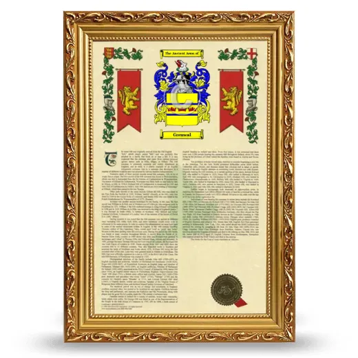 Grenwal Armorial History Framed - Gold