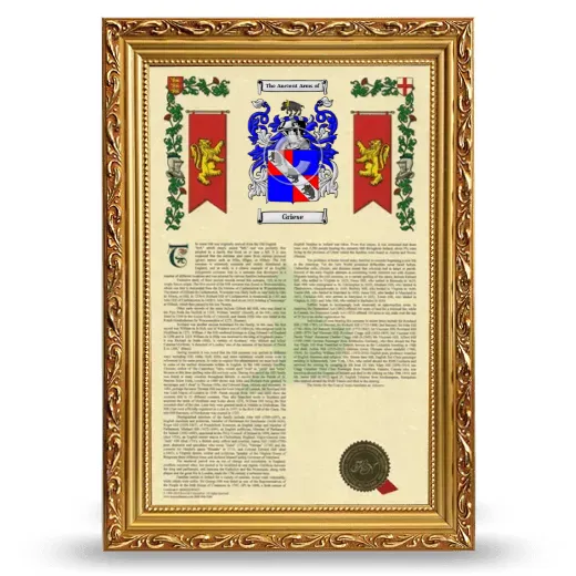 Griese Armorial History Framed - Gold