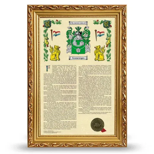 Groenewegen Armorial History Framed - Gold