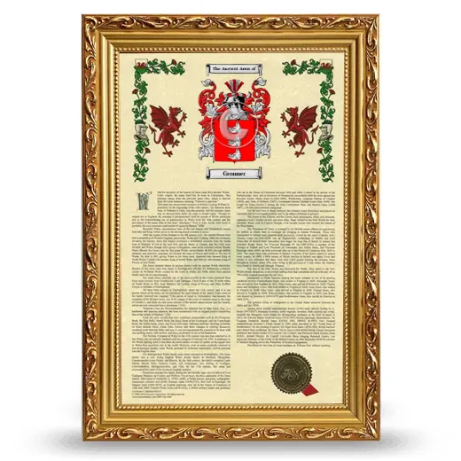 Gronner Armorial History Framed - Gold