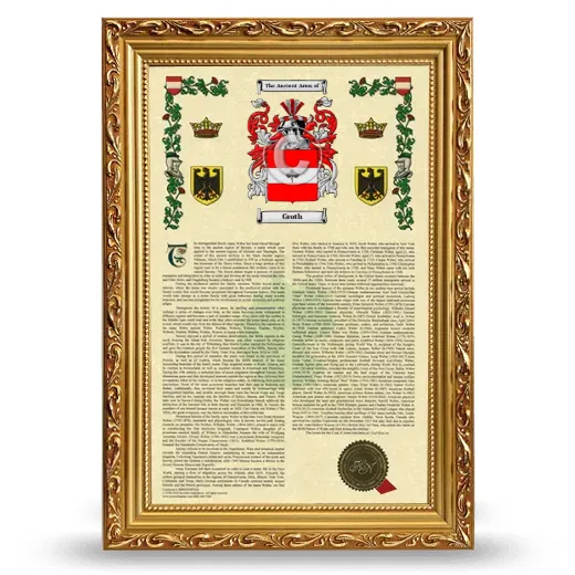 Groth Armorial History Framed - Gold
