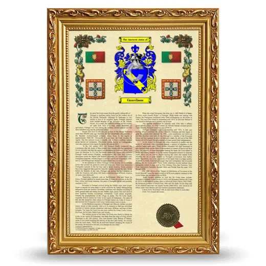 Guardians Armorial History Framed - Gold