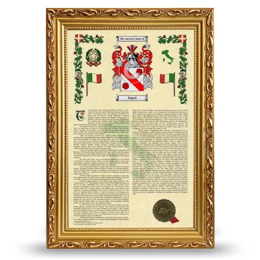 Gucci Armorial History Framed - Gold