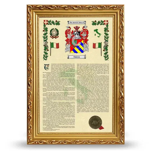 Guerra Armorial History Framed - Gold