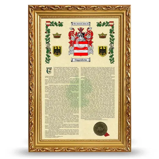Guggenheim Armorial History Framed - Gold