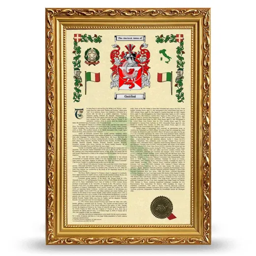Guidini Armorial History Framed - Gold