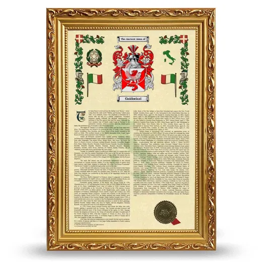 Guidorizzi Armorial History Framed - Gold