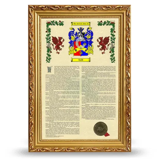 Guilt Armorial History Framed - Gold