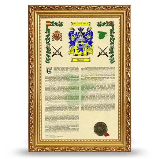 Guitart Armorial History Framed - Gold