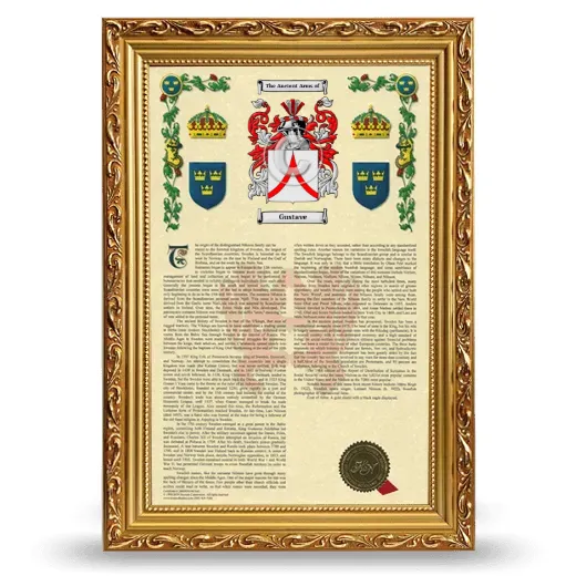 Gustave Armorial History Framed - Gold