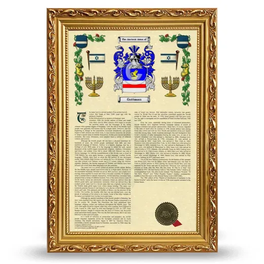 Guttman Armorial History Framed - Gold