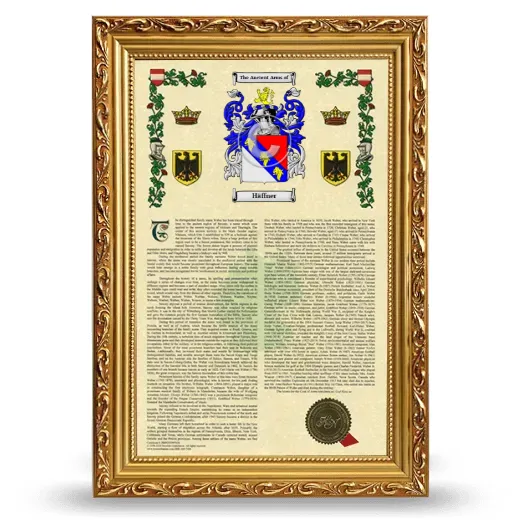 Häffner Armorial History Framed - Gold