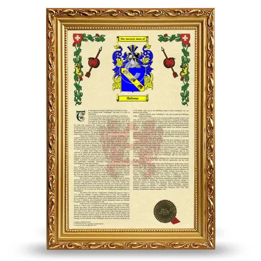 Habens Armorial History Framed - Gold