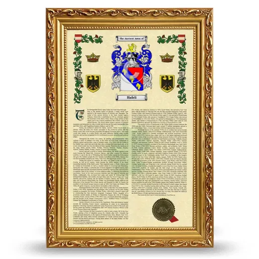 Hafeli Armorial History Framed - Gold