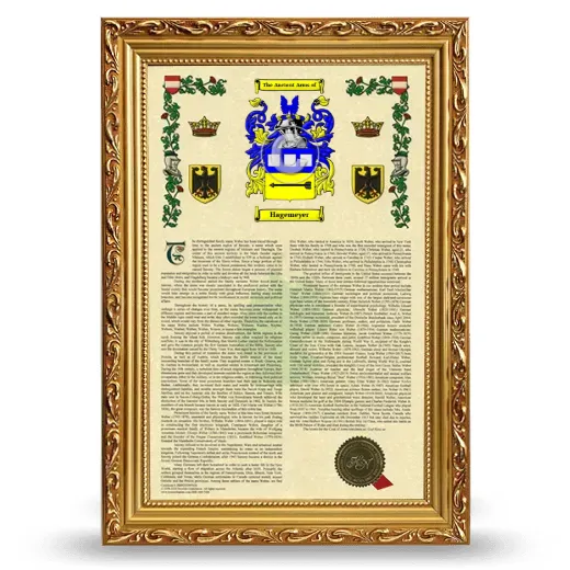 Hagemeyer Armorial History Framed - Gold