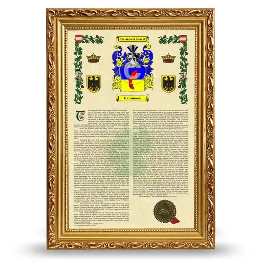 Hammann Armorial History Framed - Gold