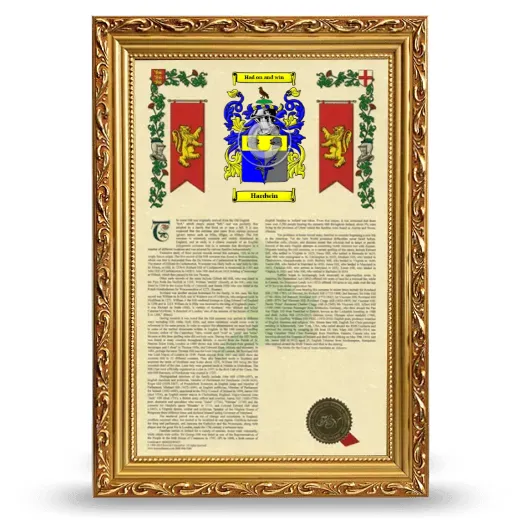 Hardwin Armorial History Framed - Gold
