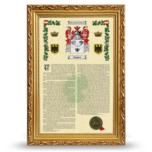 Hargens Armorial History Framed - Gold