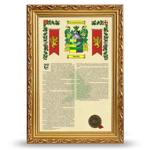 Hartles Armorial History Framed - Gold