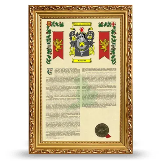 Hartsell Armorial History Framed - Gold