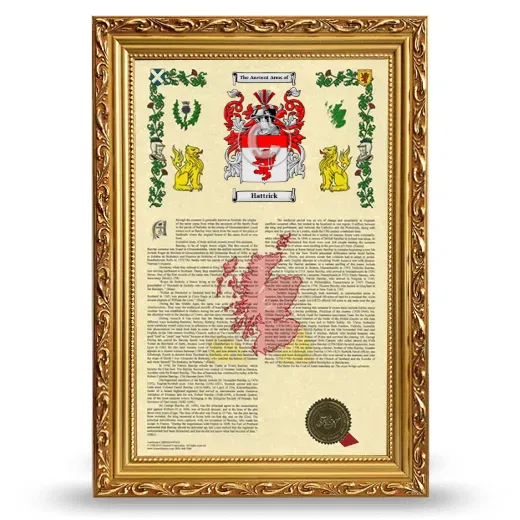 Hattrick Armorial History Framed - Gold