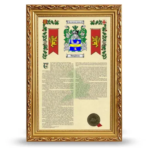 Haughsay Armorial History Framed - Gold