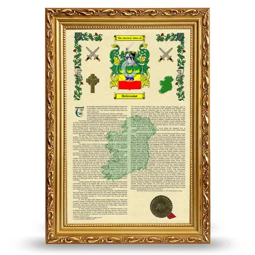 Hefermint Armorial History Framed - Gold