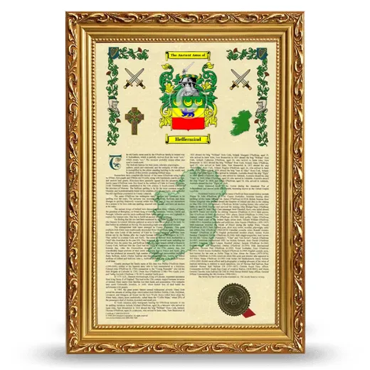 Heffermind Armorial History Framed - Gold