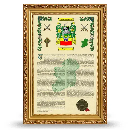 Hefyrmand Armorial History Framed - Gold