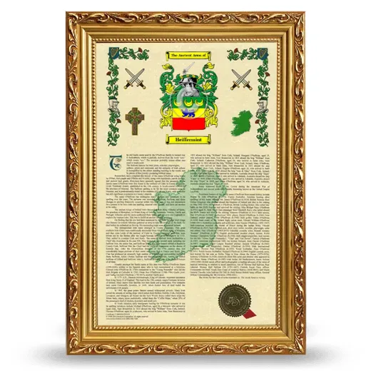 Heiffermint Armorial History Framed - Gold