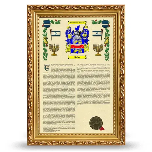 Heller Armorial History Framed - Gold