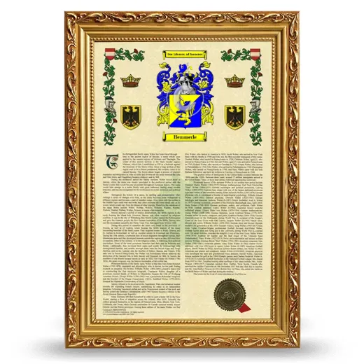 Hemmerle Armorial History Framed - Gold