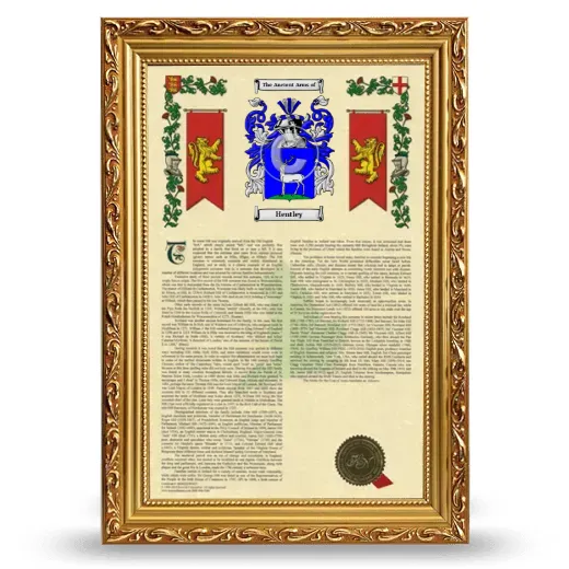Hentley Armorial History Framed - Gold